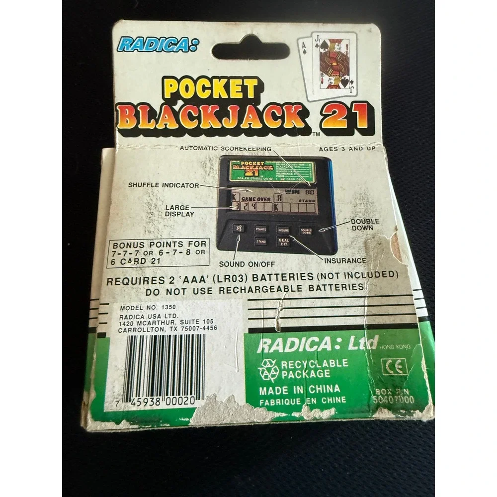 nos Radica Pocket Blackjack 21 Las Vegas Style‎ Electronic Handheld Game